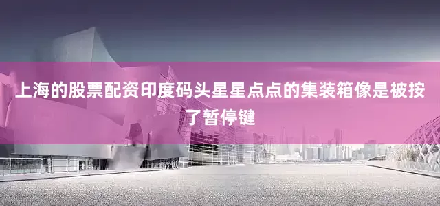 上海的股票配资印度码头星星点点的集装箱像是被按了暂停键